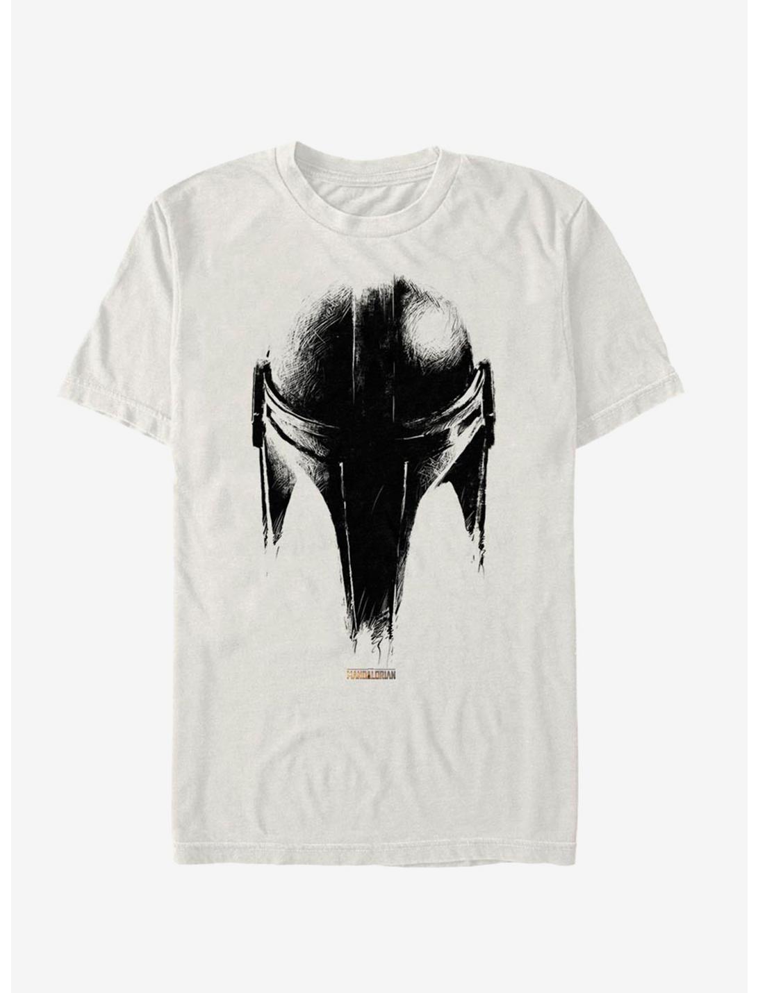 Star Wars The Mandalorian Sketch Helm T-Shirt, NATURAL, hi-res
