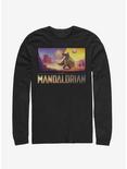 Star Wars The Mandalorian Colorful Mandalorian Landscape Long-Sleeve T-Shirt, BLACK, hi-res
