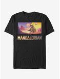 Star Wars The Mandalorian Colorful Mandalorian Landscape T-Shirt, BLACK, hi-res