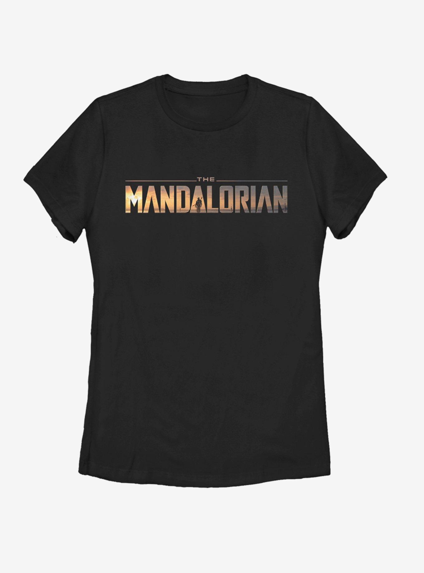 Star Wars The Mandalorian Logo Womens T-Shirt, BLACK, hi-res