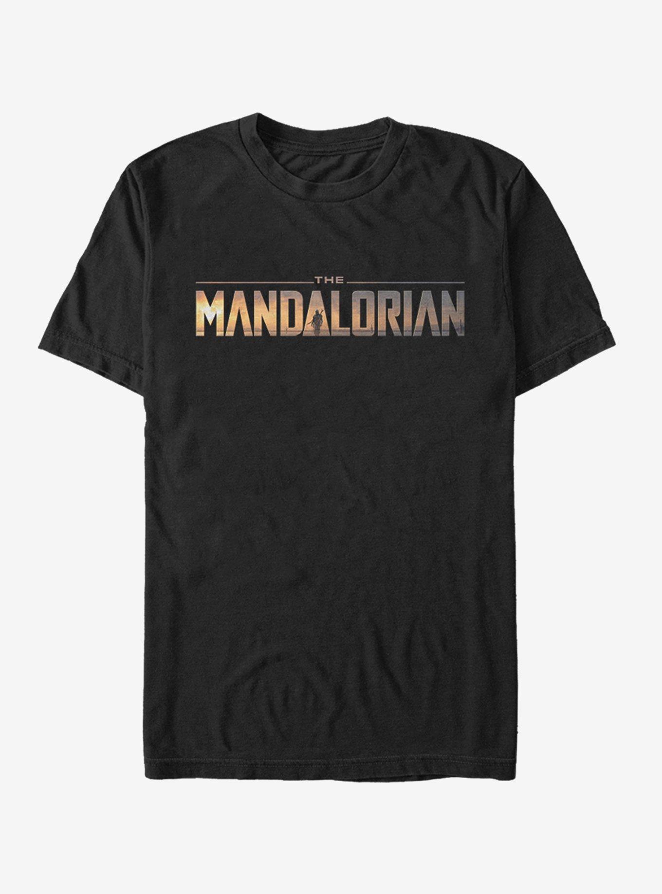 Star Wars The Mandalorian Logo T-Shirt, BLACK, hi-res