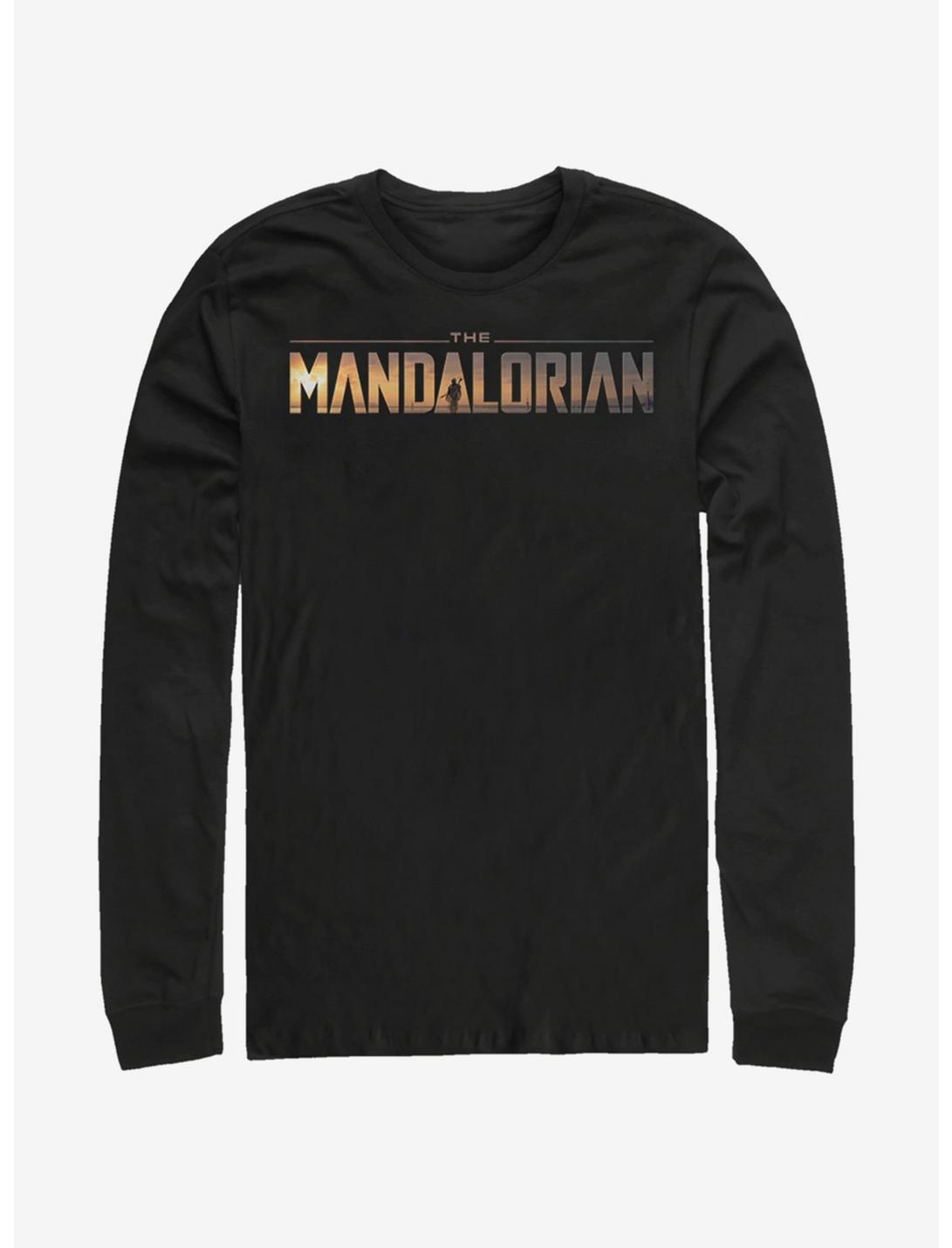 Star Wars The Mandalorian Logo Long-Sleeve T-Shirt, BLACK, hi-res