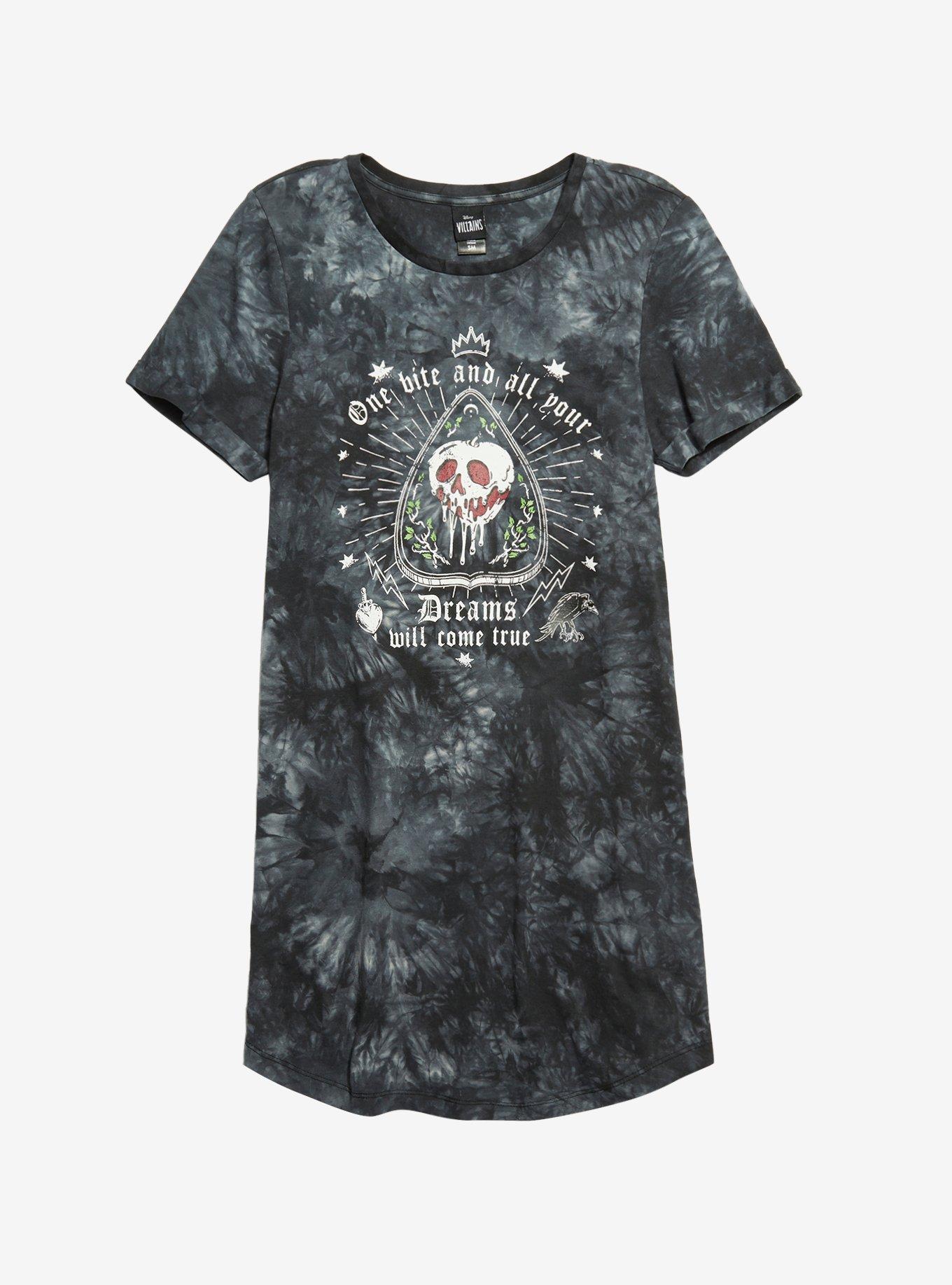 Disney Snow White And The Seven Dwarfs Poison Apple Acid Wash T Shirt Dress Hot Topic 