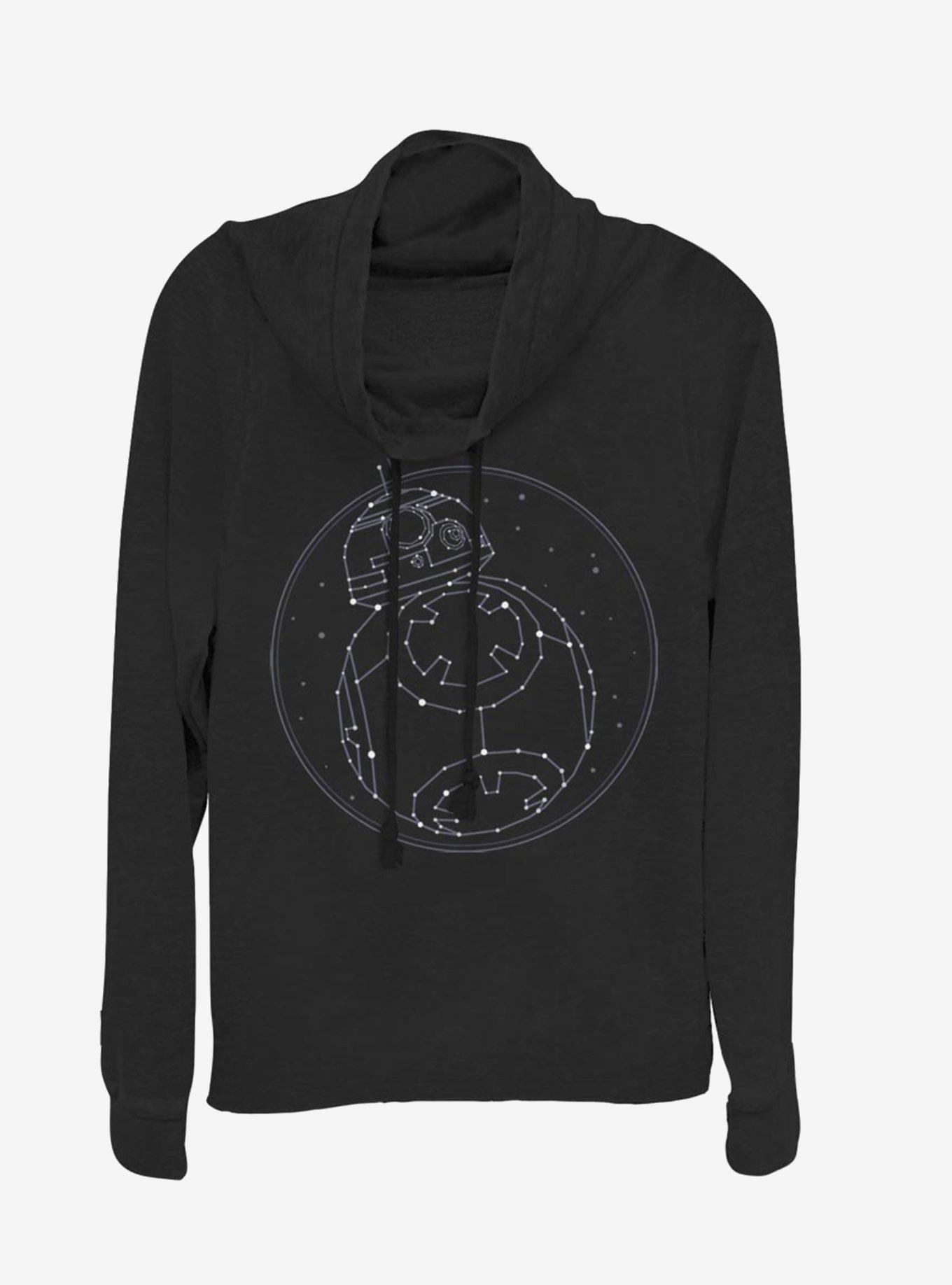 Star Wars Episode IX The Rise Of Skywalker Constellation Cowl Neck Long-Sleeve Girls Top, BLACK, hi-res