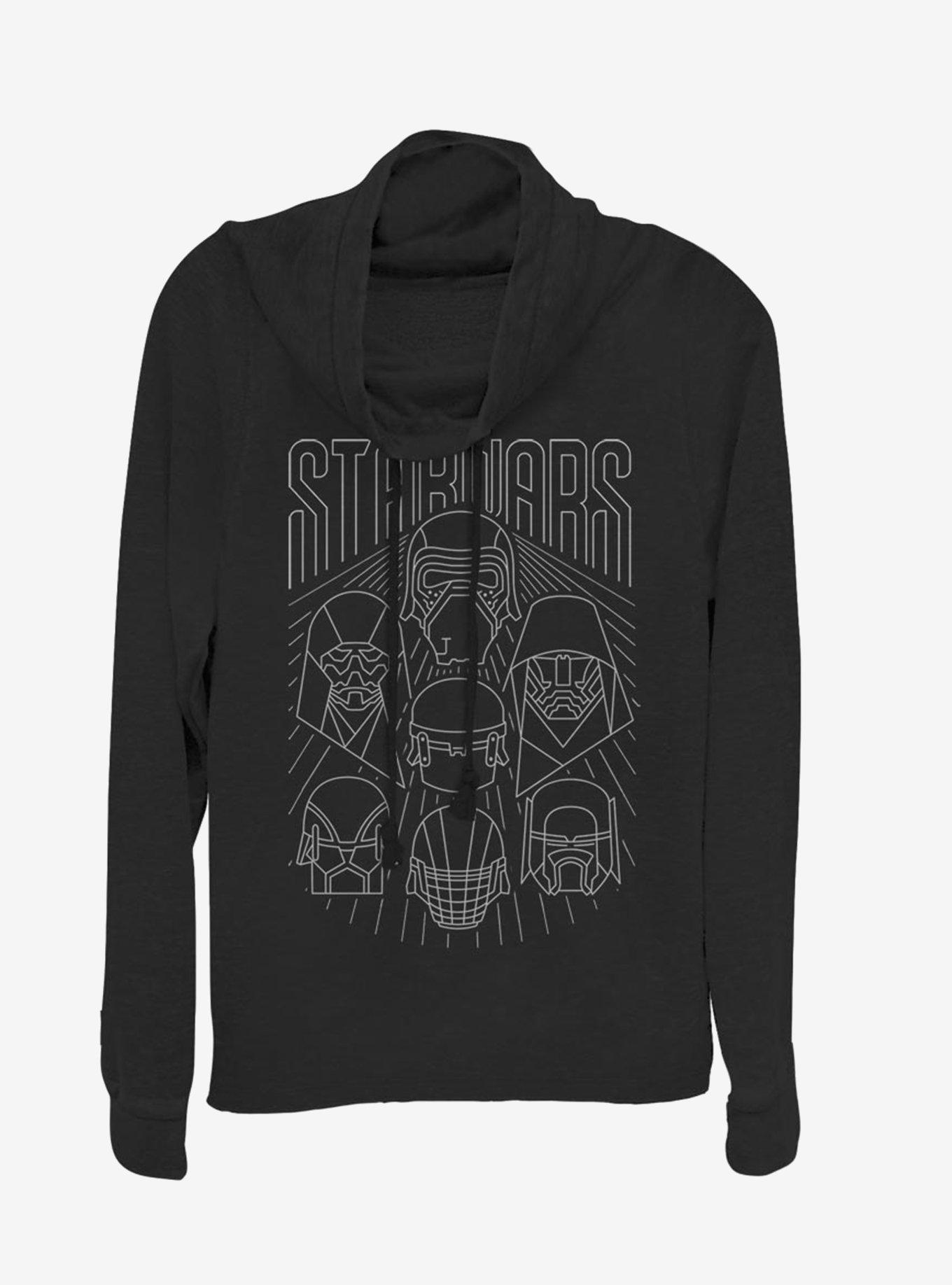 Star Wars Episode IX The Rise Of Skywalker Dark Side Band Cowl Neck Long-Sleeve Girls Top, BLACK, hi-res