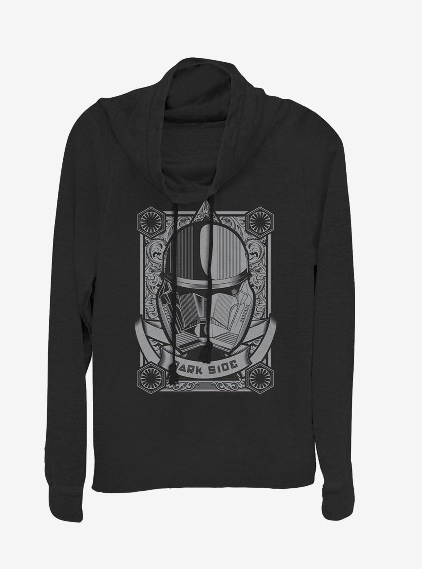 Star Wars Episode IX The Rise Of Skywalker Detailed Trooper Cowl Neck Long-Sleeve Girls Top, BLACK, hi-res