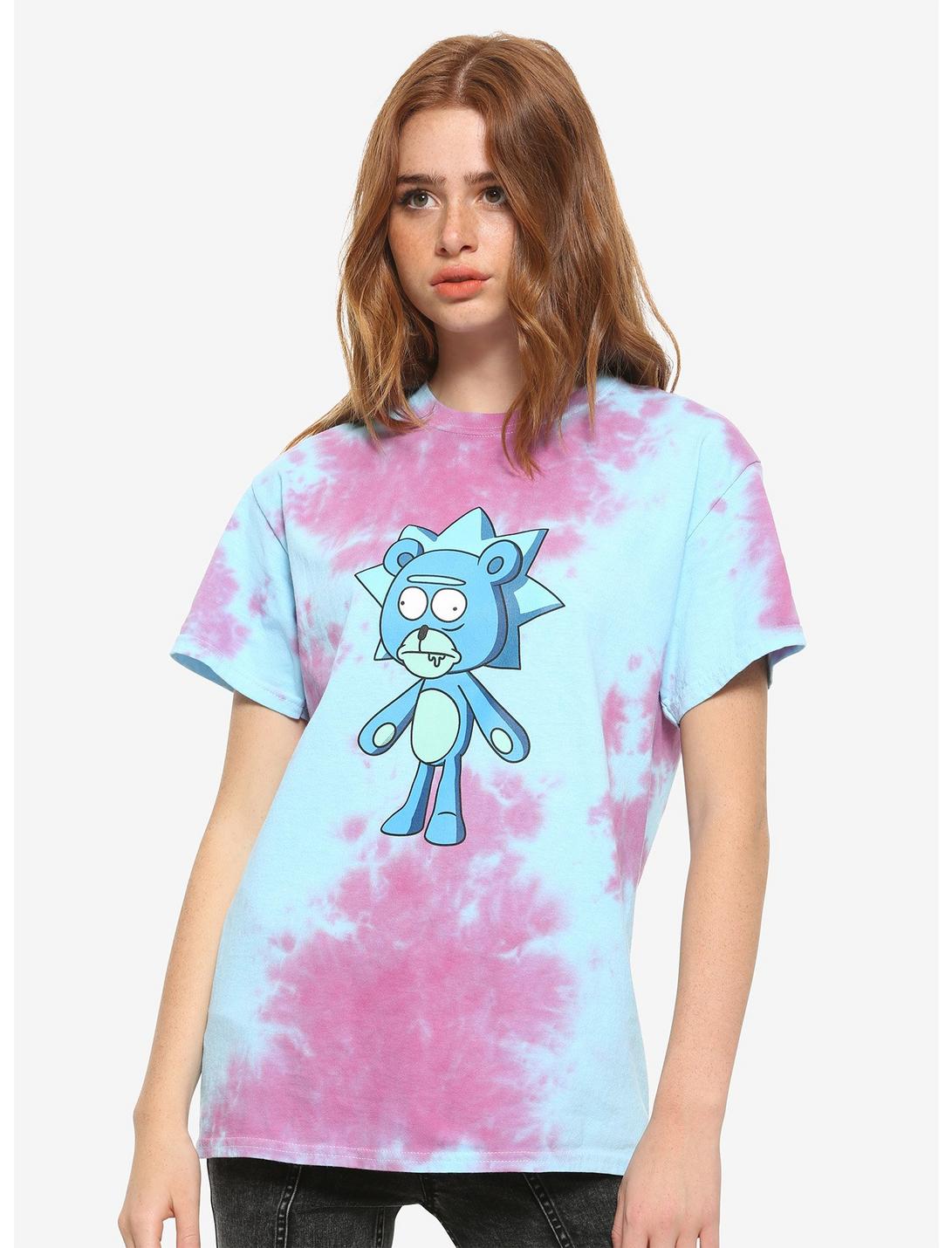 Rick And Morty Teddy Rick Tie-Dye Girls T-Shirt, PINK, hi-res