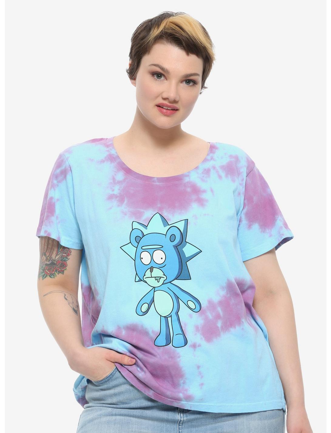 Rick And Morty Teddy Rick Tie-Dye Girls T-Shirt Plus Size, PINK, hi-res
