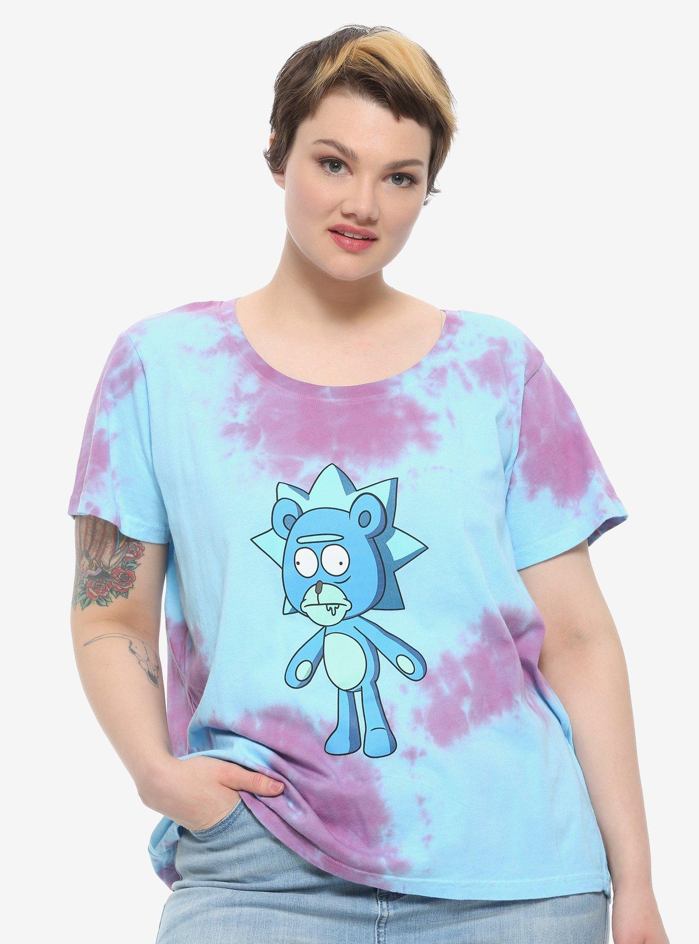 Rick And Morty Teddy Rick Tie-Dye Girls T-Shirt Plus Size, PINK, hi-res