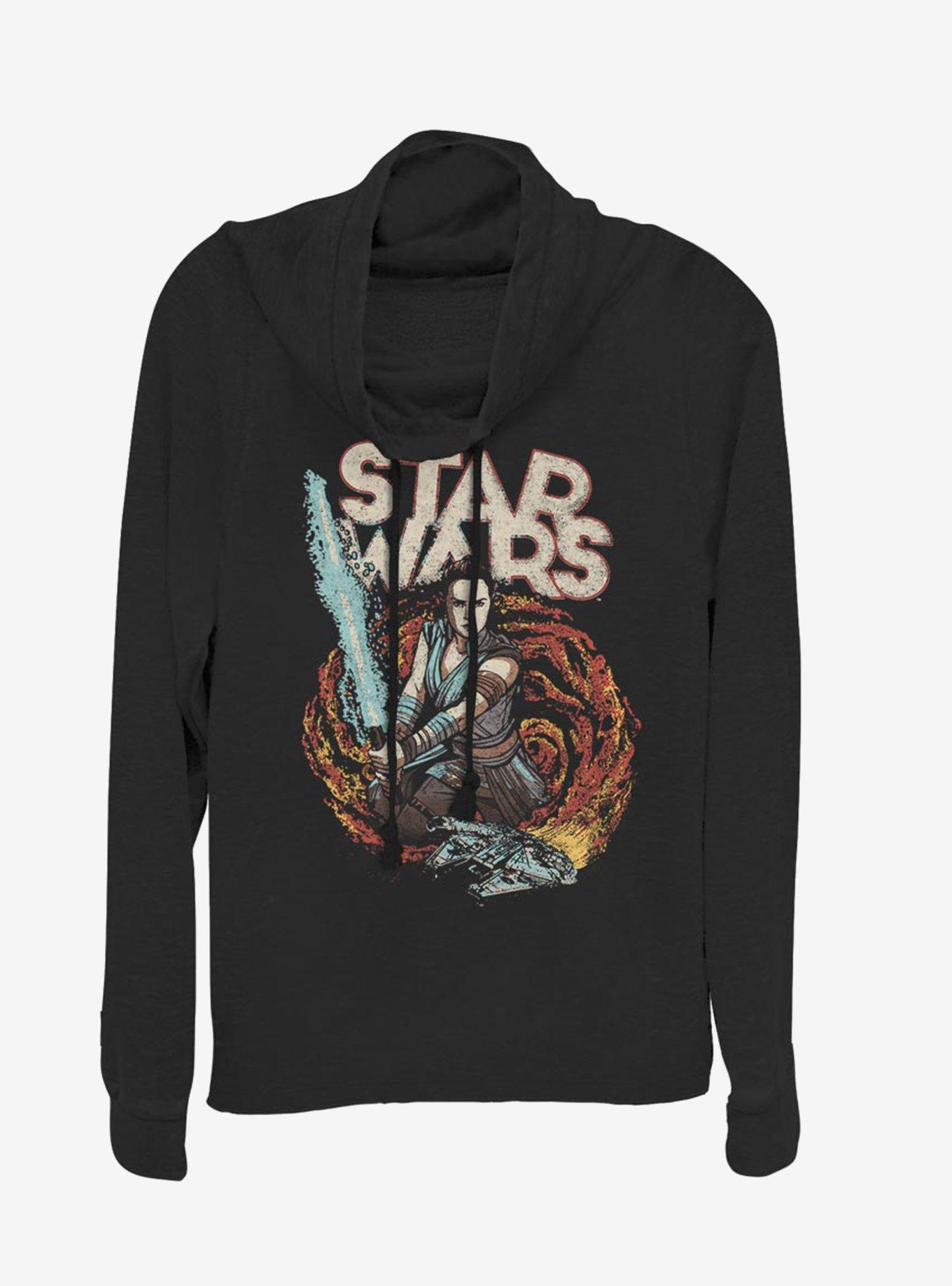 Star Wars Episode IX The Rise Of Skywalker Dark Nines Cowl Neck Long-Sleeve Girls Top, , hi-res