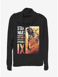 Star Wars Episode IX The Rise Of Skywalker First Order Collage Cowl Neck Long-Sleeve Girls Top, BLACK, hi-res