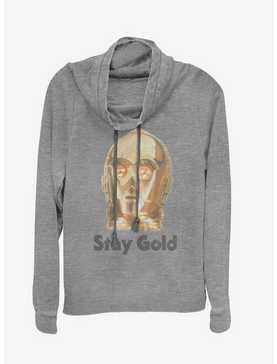 Star Wars Episode IX The Rise Of Skywalker Stay Gold Cowl Neck Long-Sleeve Girls Top, , hi-res
