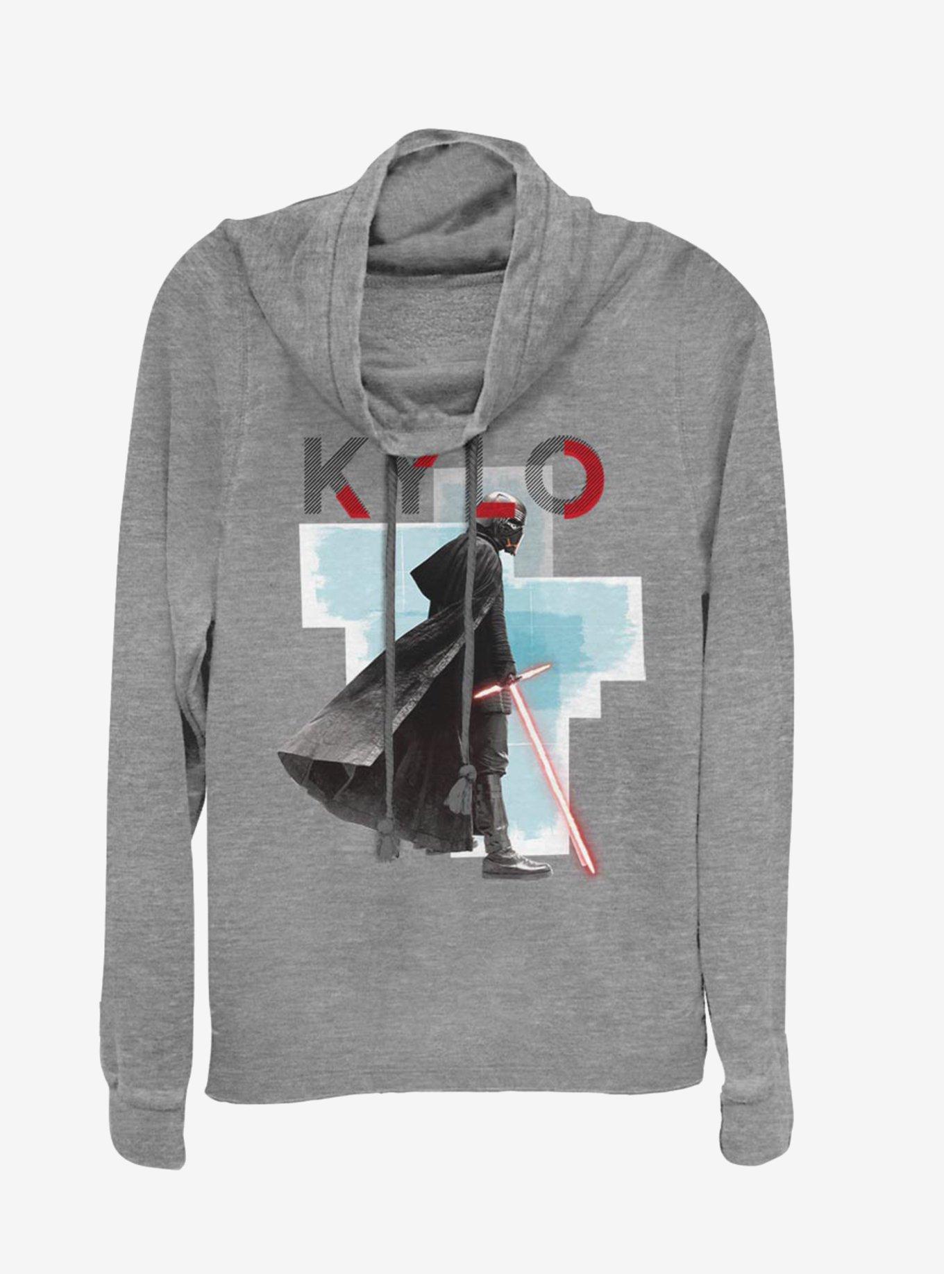 Star Wars Episode IX The Rise Of Skywalker Kylo Red Mask Cowl Neck Long-Sleeve Girls Top, , hi-res