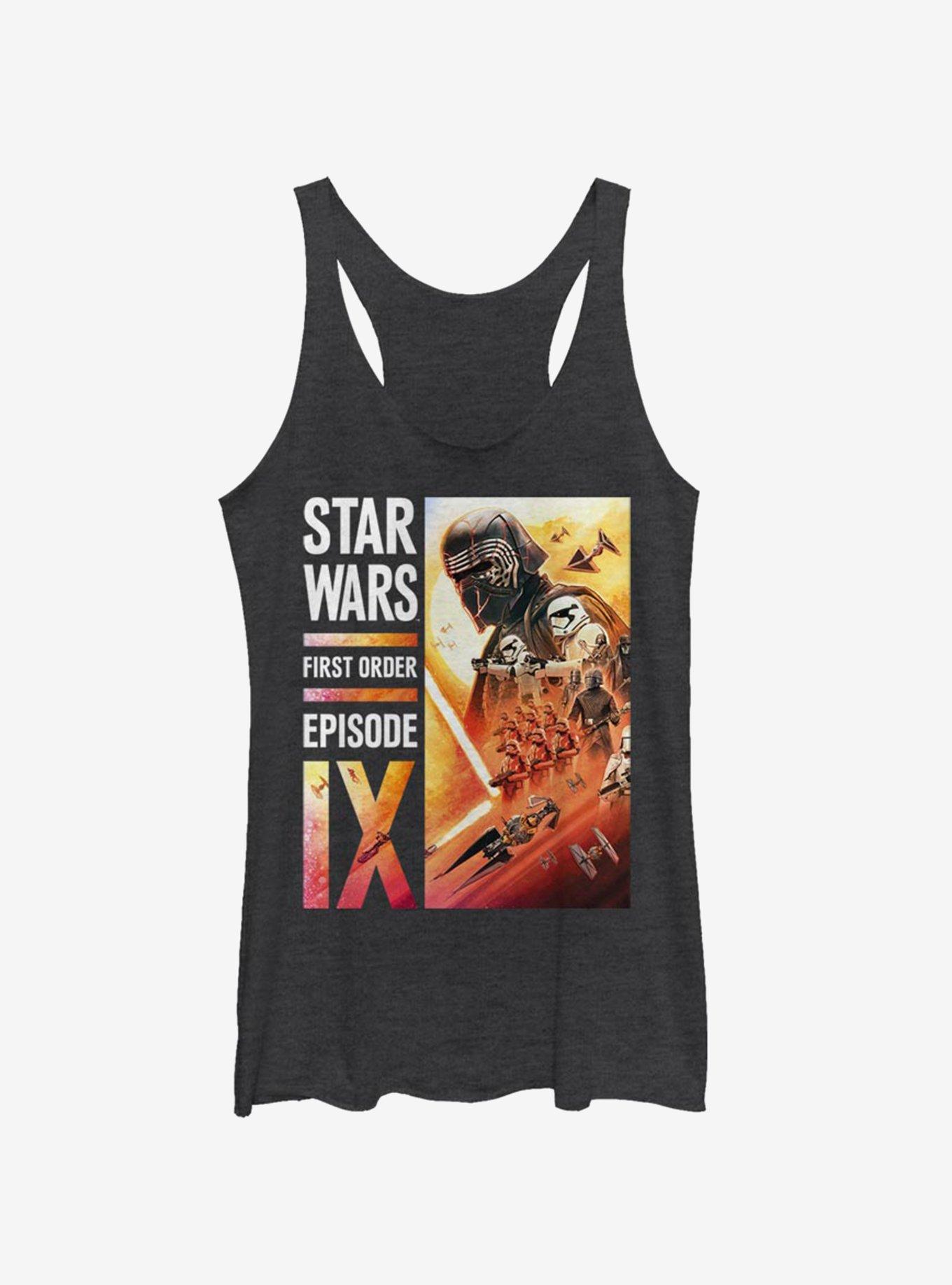 Star Wars Episode IX The Rise Of Skywalker First Order Collage Girls Tank, BLK HTR, hi-res