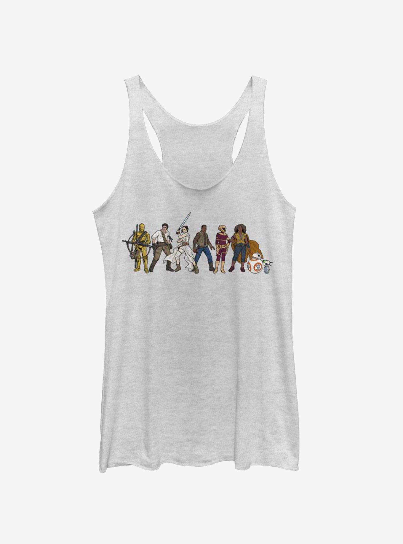 Star Wars Episode IX The Rise Of Skywalker Resistance Line-Up Girls Tank, WHITE HTR, hi-res