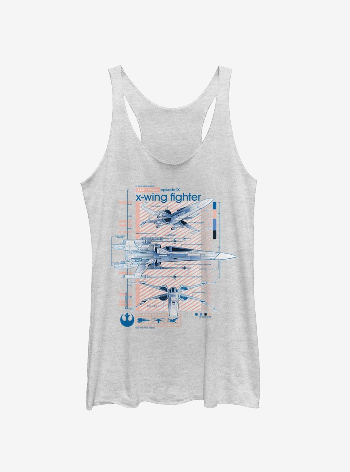 Star Wars Episode IX The Rise Of Skywalker Xwingers Ninety Girls Tank, WHITE HTR, hi-res