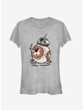 Star Wars Episode IX The Rise Of Skywalker BB-8 Doodles Girls T-Shirt, ATH HTR, hi-res
