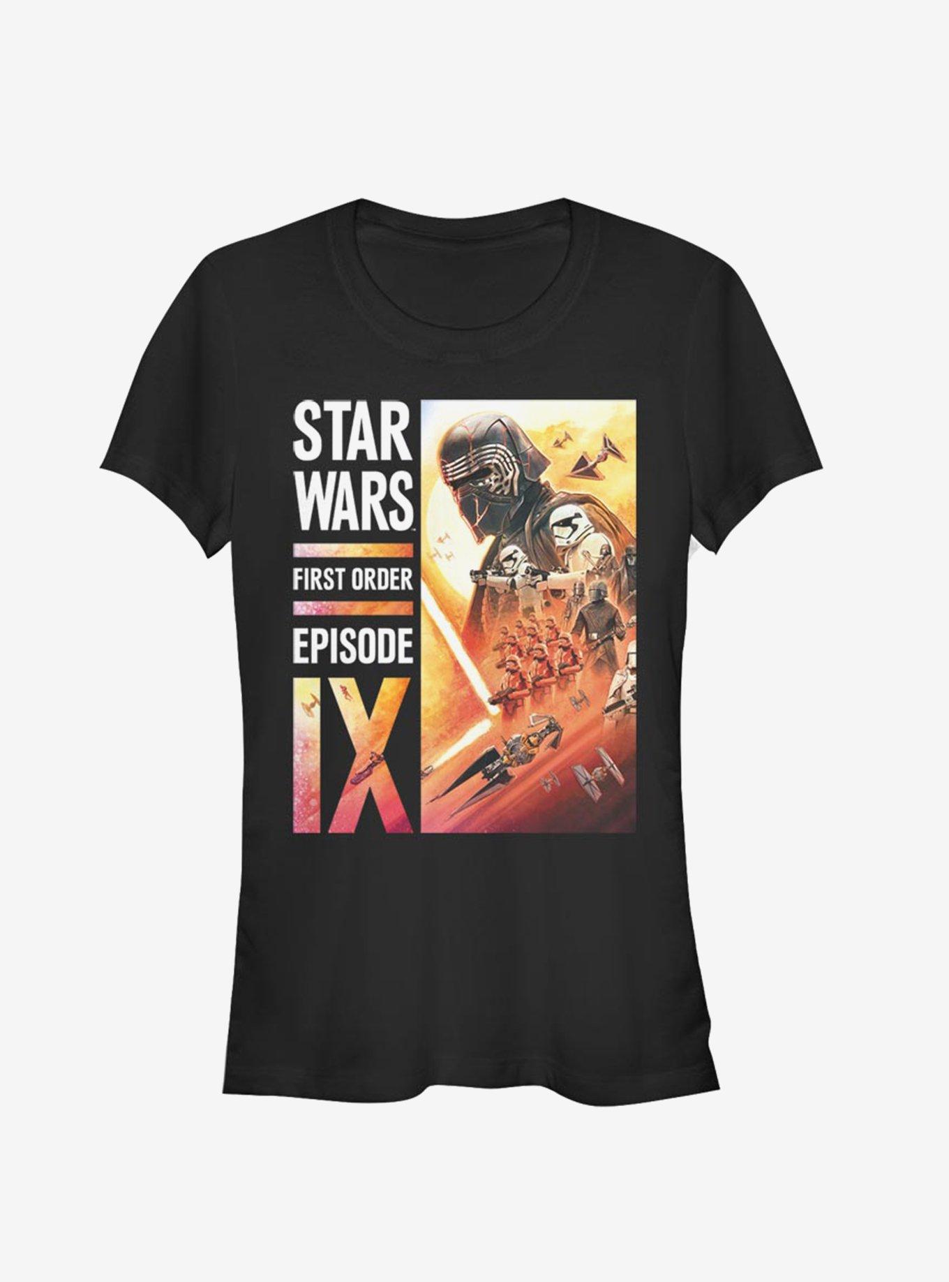 Star Wars Episode IX The Rise Of Skywalker First Order Collage Girls T-Shirt, BLACK, hi-res