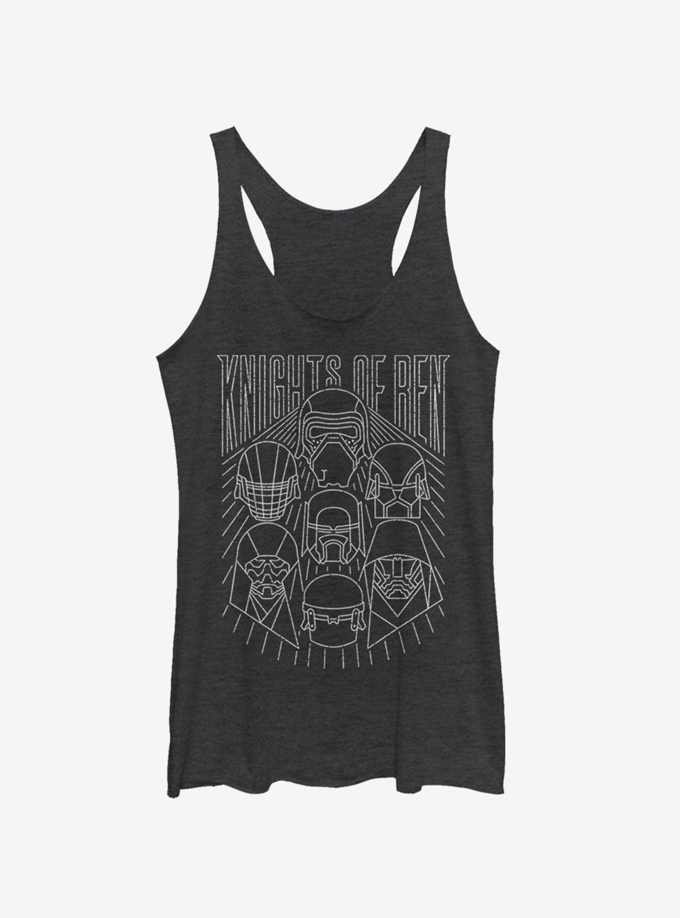 Star Wars Episode IX The Rise Of Skywalker Simple Outlines Girls Tank, BLK HTR, hi-res