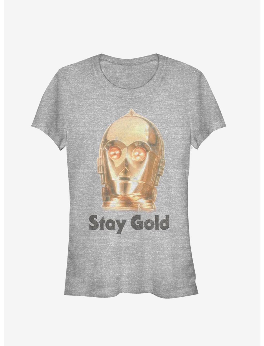 Star Wars Episode IX The Rise Of Skywalker Stay Gold Girls T-Shirt, ATH HTR, hi-res