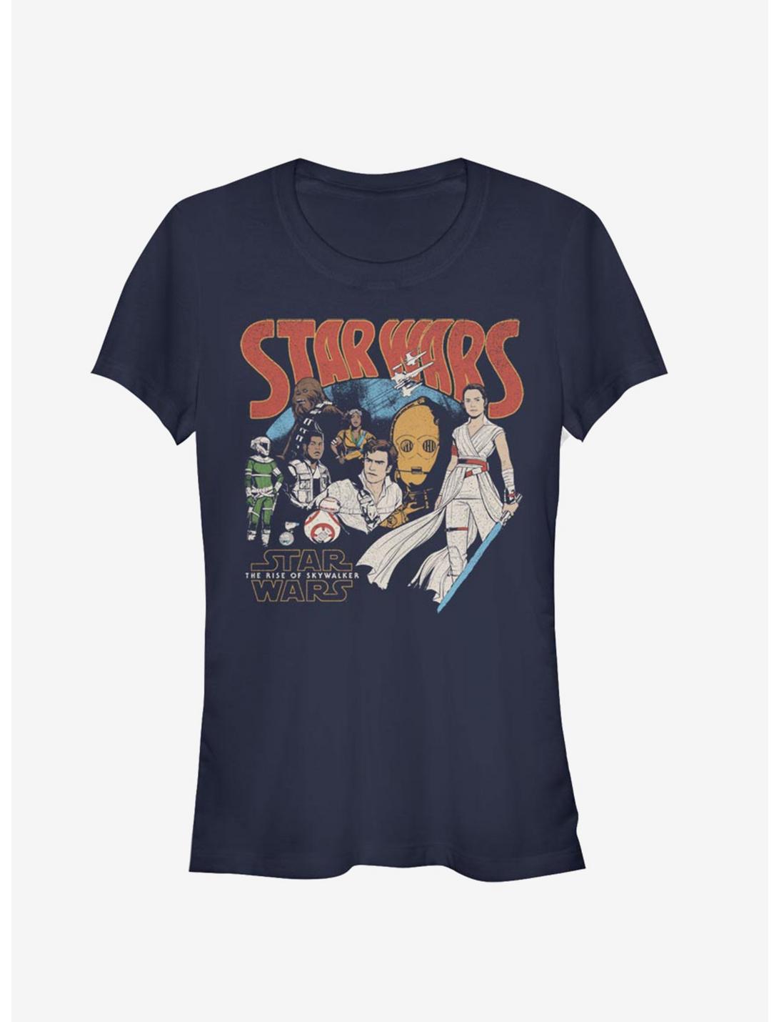 Star Wars Episode IX The Rise Of Skywalker Retro Buddies Girls T-Shirt, NAVY, hi-res