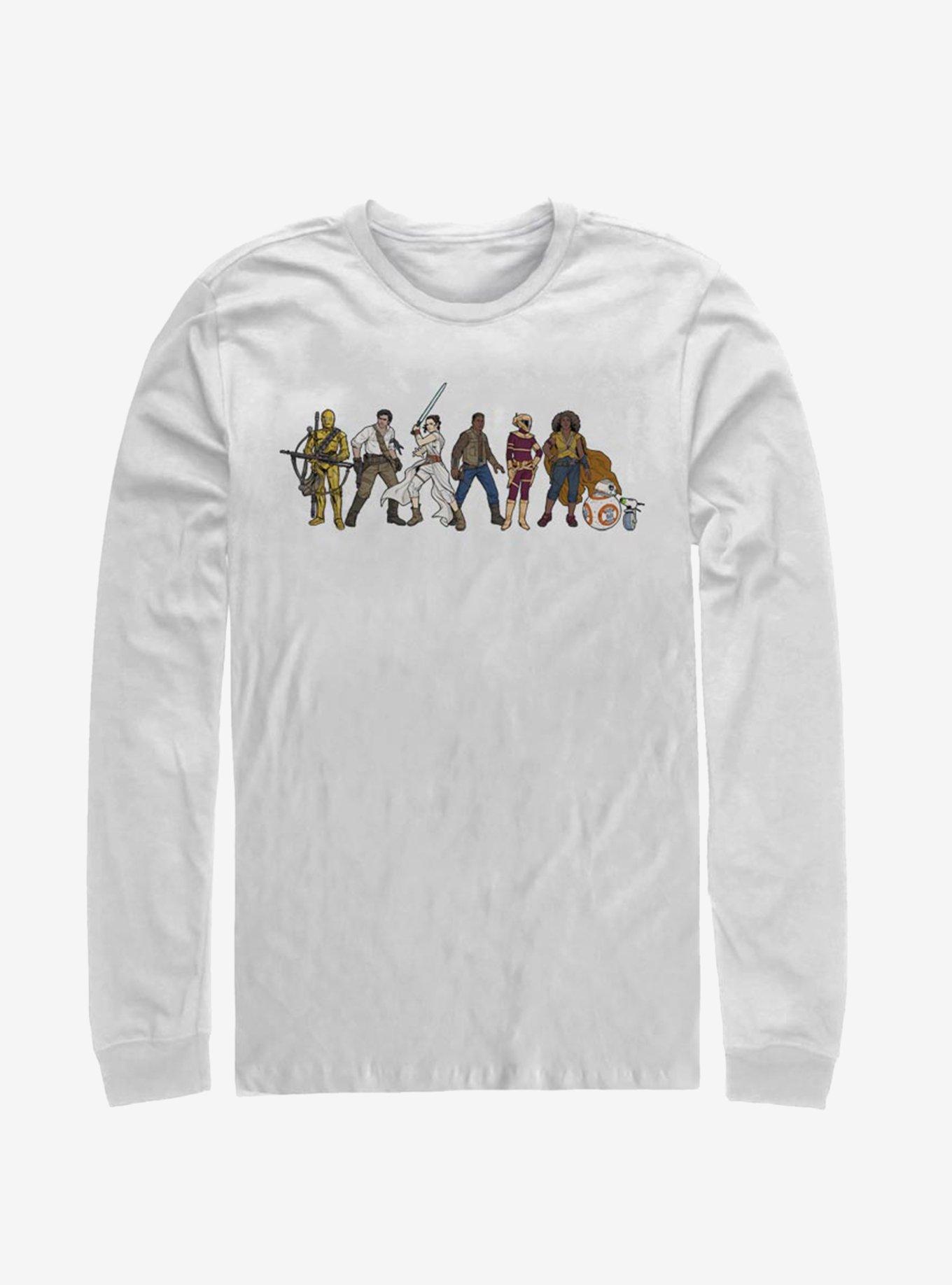 Star Wars Episode IX The Rise Of Skywalker Resistance Line-Up Long-Sleeve T-Shirt, WHITE, hi-res