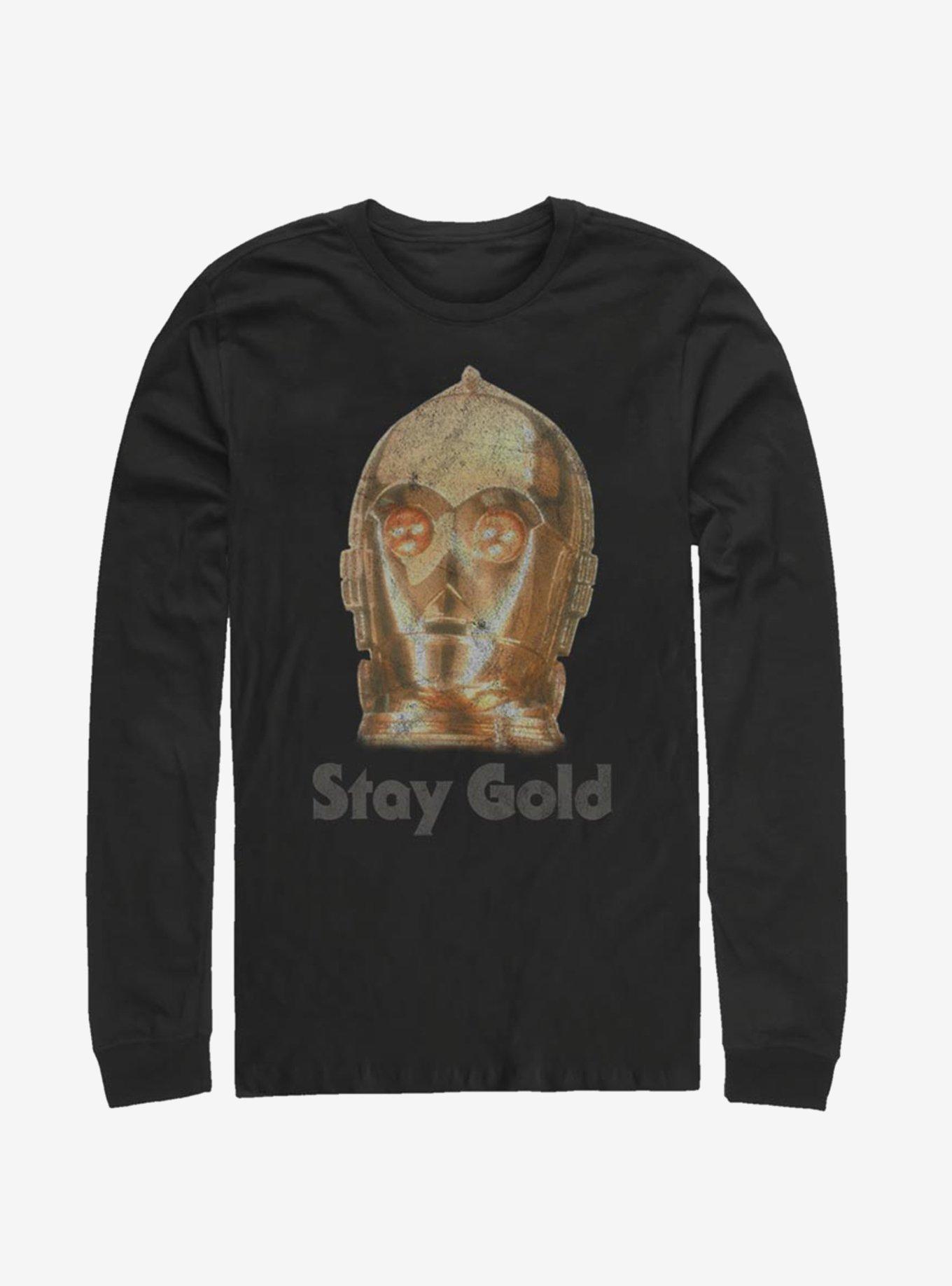 Star Wars Episode IX The Rise Of Skywalker Stay Gold Long-Sleeve T-Shirt, BLACK, hi-res