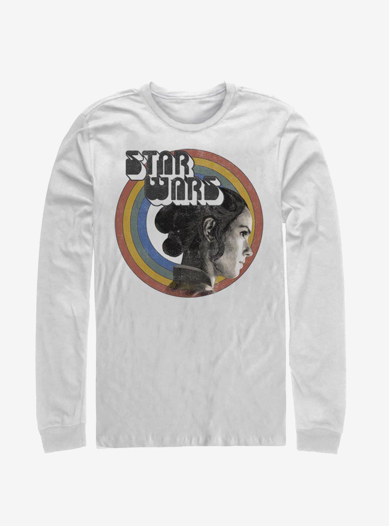 Star Wars Episode IX The Rise Of Skywalker Vintage Rey Rainbow White KTS Long-Sleeve T-Shirt, WHITE, hi-res