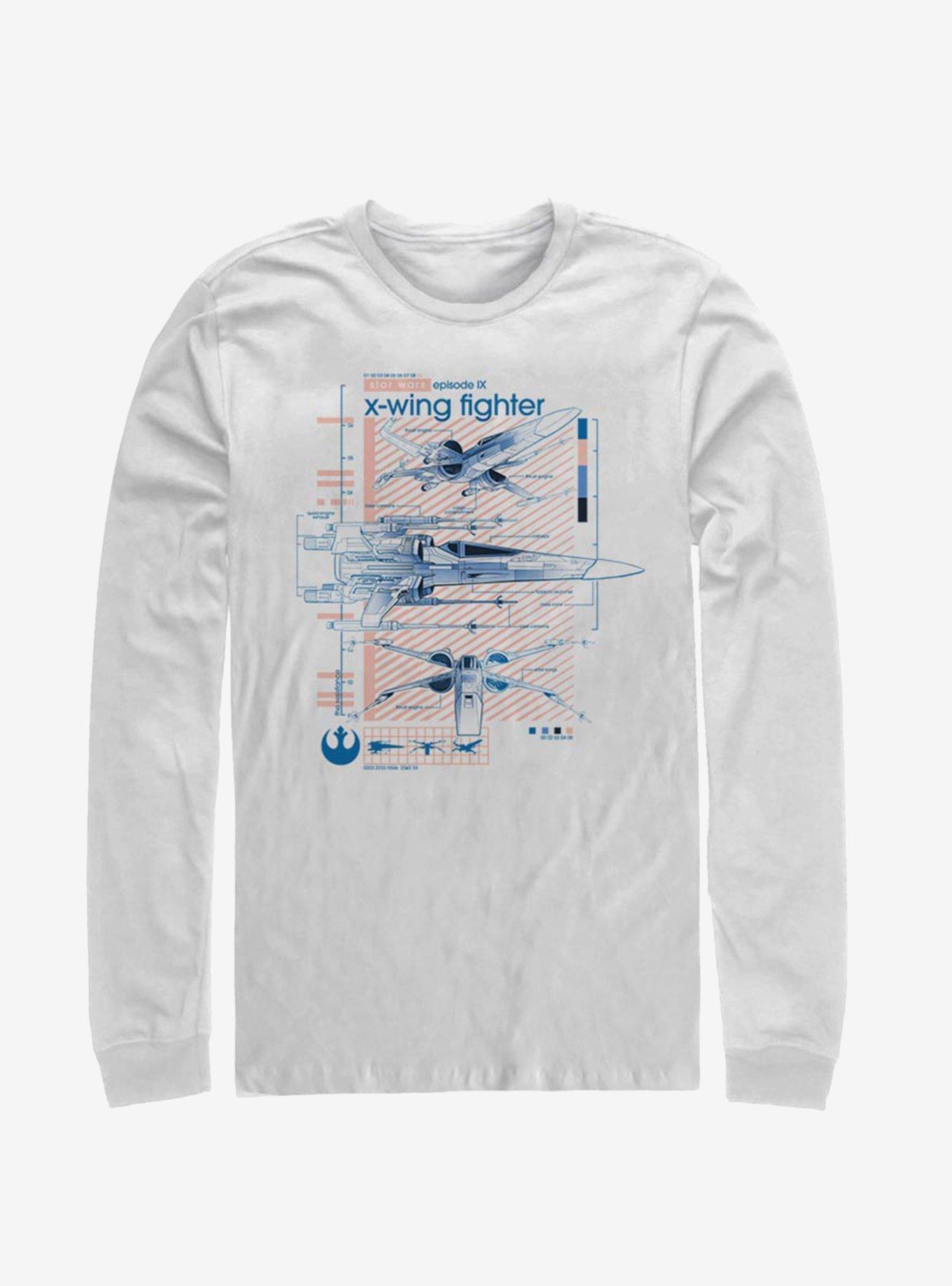 Star Wars Episode IX The Rise Of Skywalker Xwingers Ninety Long-Sleeve T-Shirt