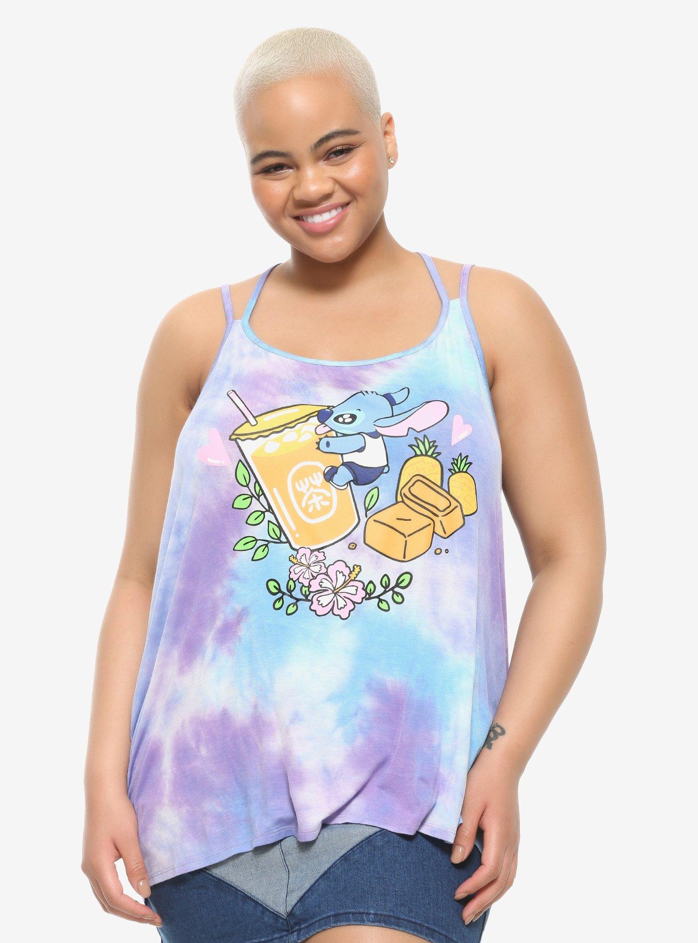 Disney Lilo & Stitch Boba Tie-Dye Girls Strappy Tank Top Plus Size, MULTI, hi-res