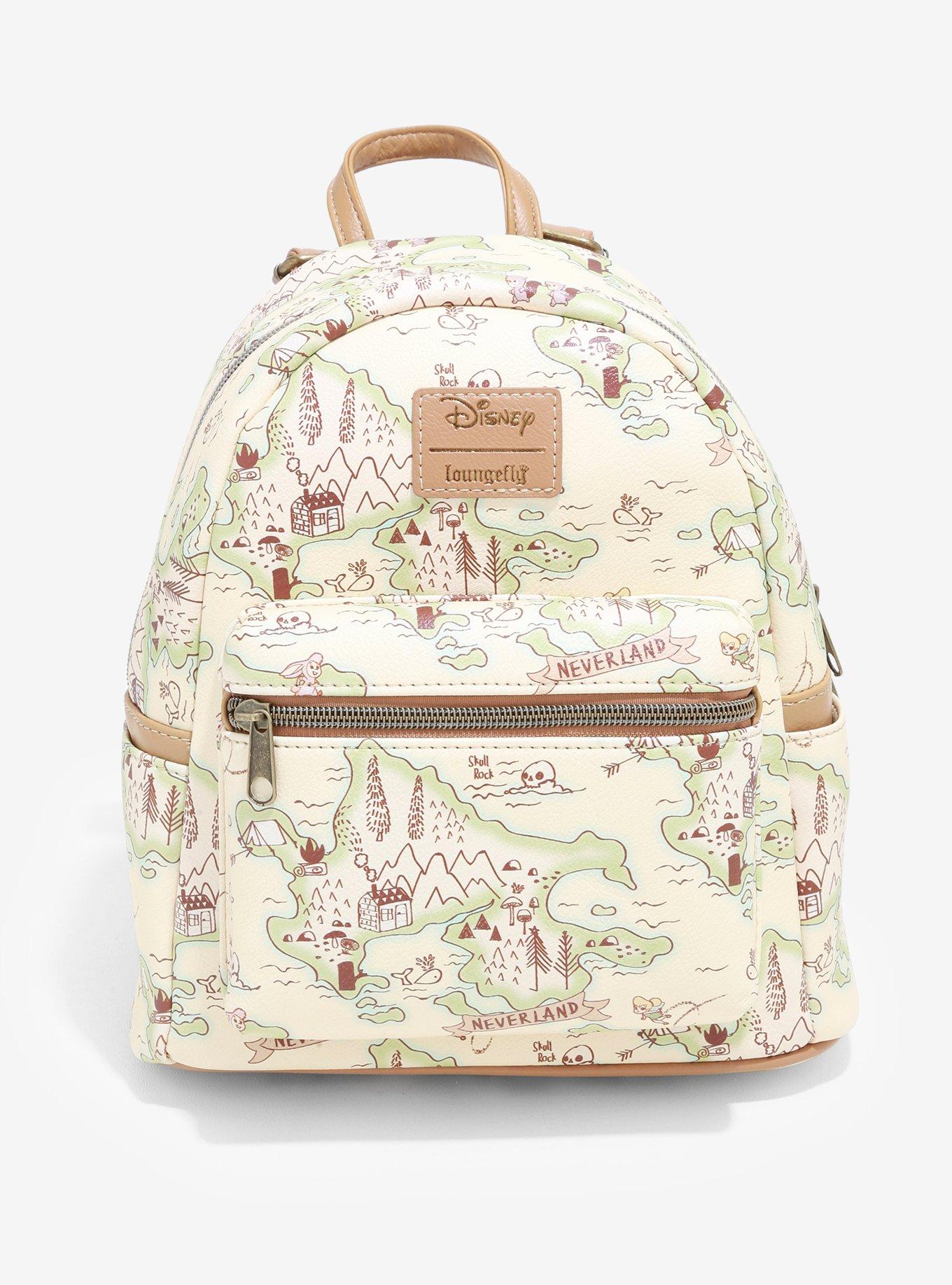 Loungefly Disney Tinkerbell Neverland Treasure Map All-Over Print Mini Backpack