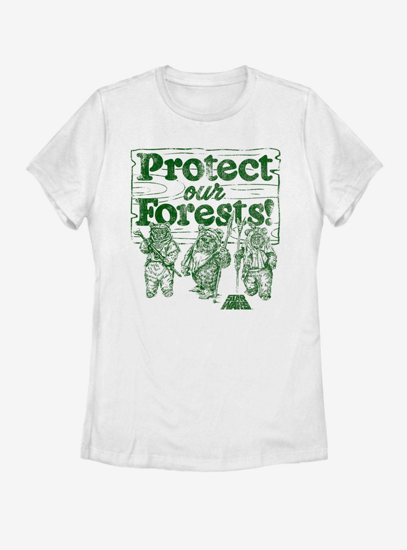 Star Wars Protect Our Forests Womens T-Shirt, WHITE, hi-res