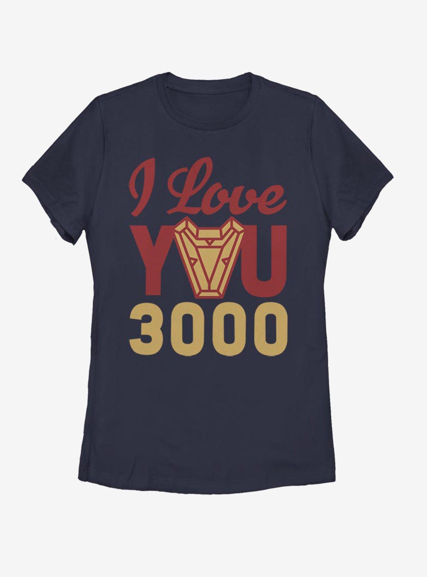 Marvel Iron Man Love You 3000 Arc Reactor Womens T-Shirt, NAVY, hi-res