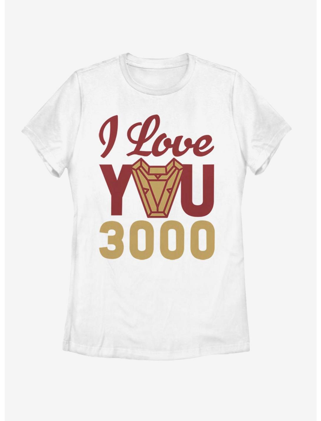 Marvel Iron Man Love You 3000 Arc Reactor Womens T-Shirt, WHITE, hi-res