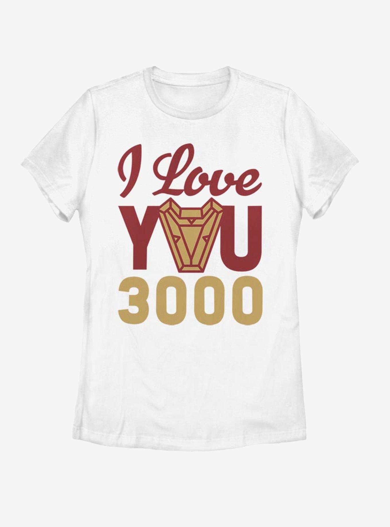 Marvel Iron Man Love You 3000 Arc Reactor Womens T-Shirt, WHITE, hi-res