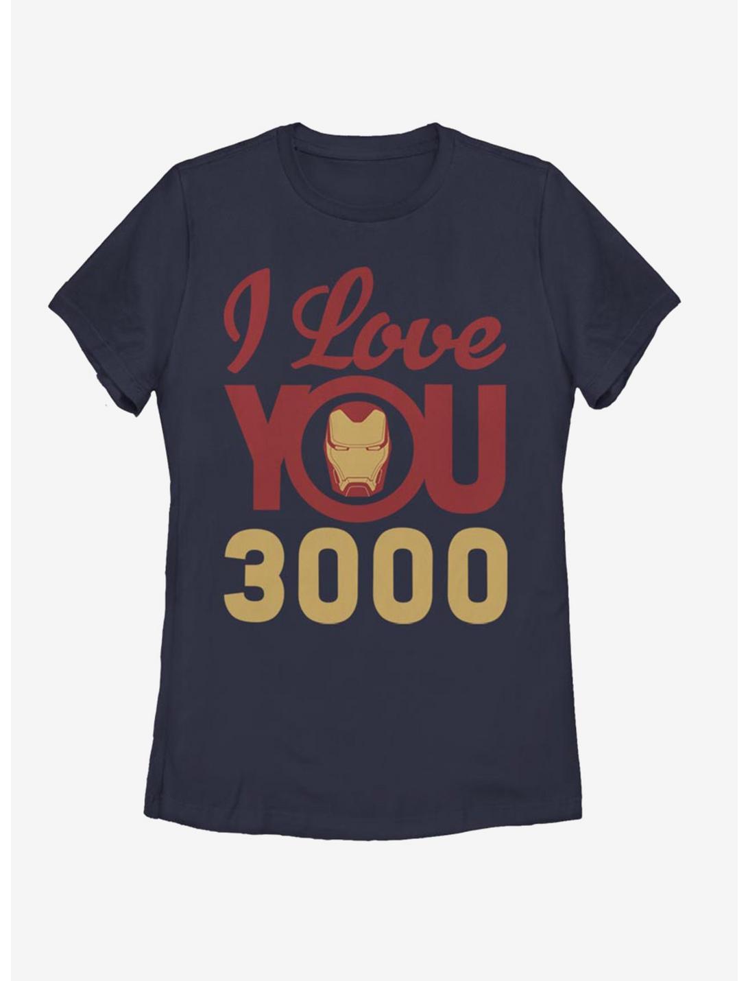 Marvel Iron Man Love You 3000 Icon Face Womens T-Shirt, NAVY, hi-res