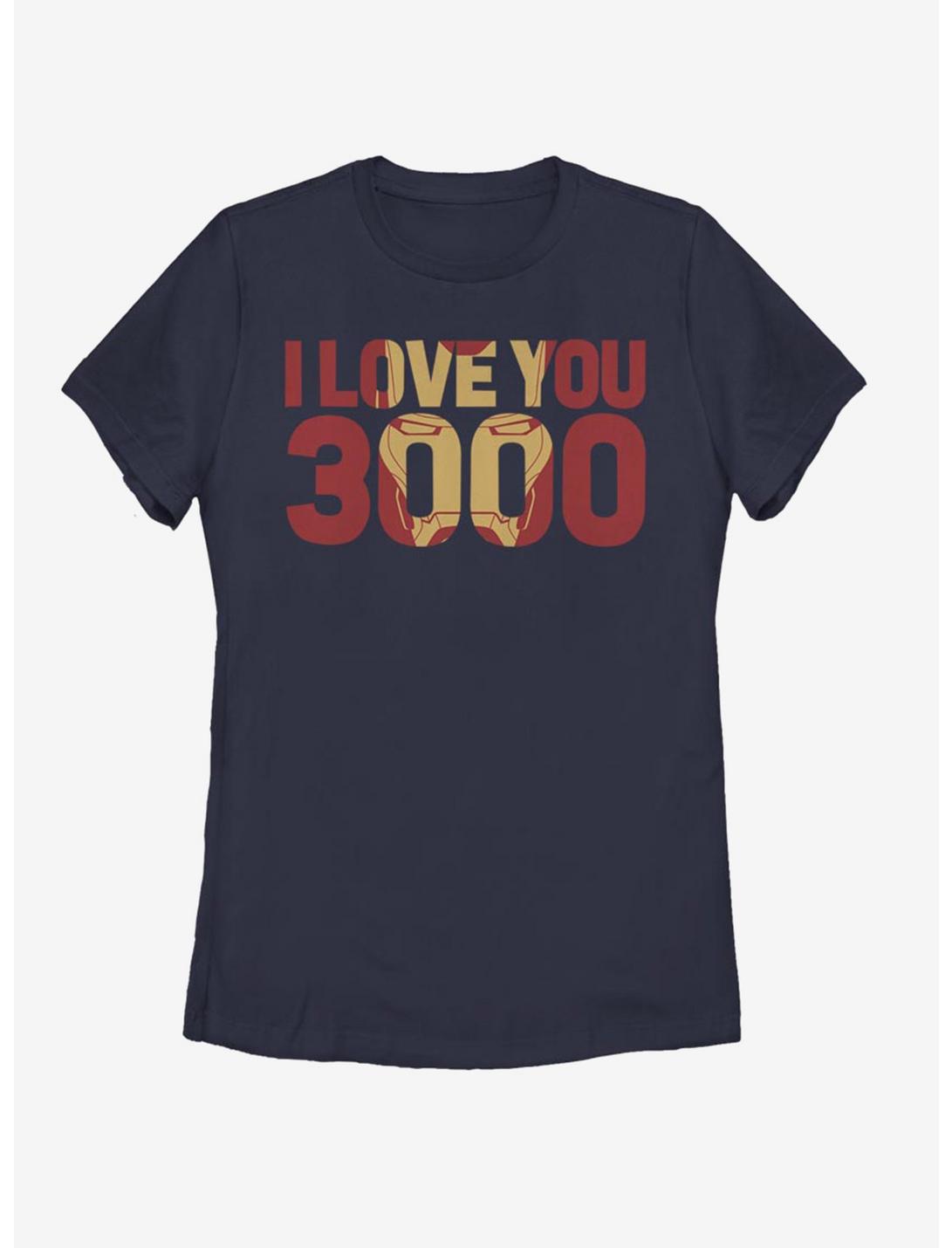 Marvel Iron Man Love You 3000 Womens T-Shirt, NAVY, hi-res