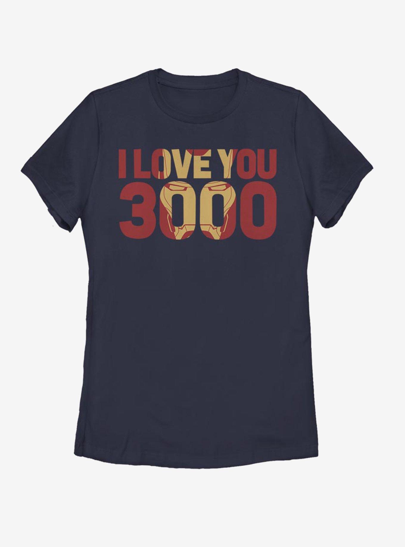 Marvel Iron Man Love You 3000 Womens T-Shirt, NAVY, hi-res