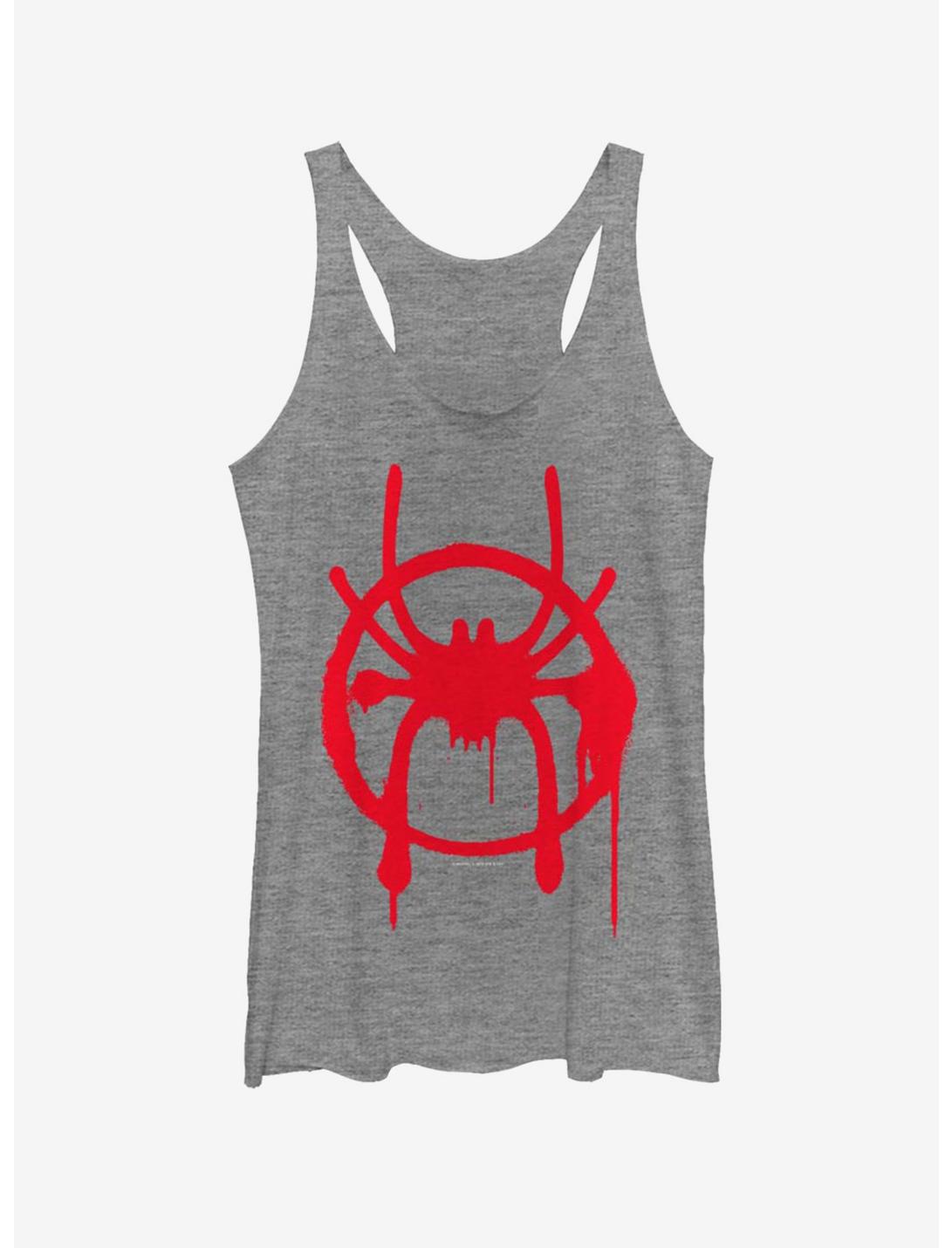Marvel Spider-Man : Into The Spiderverse Miles Symbol Womens Tank Top, GRAY HTR, hi-res