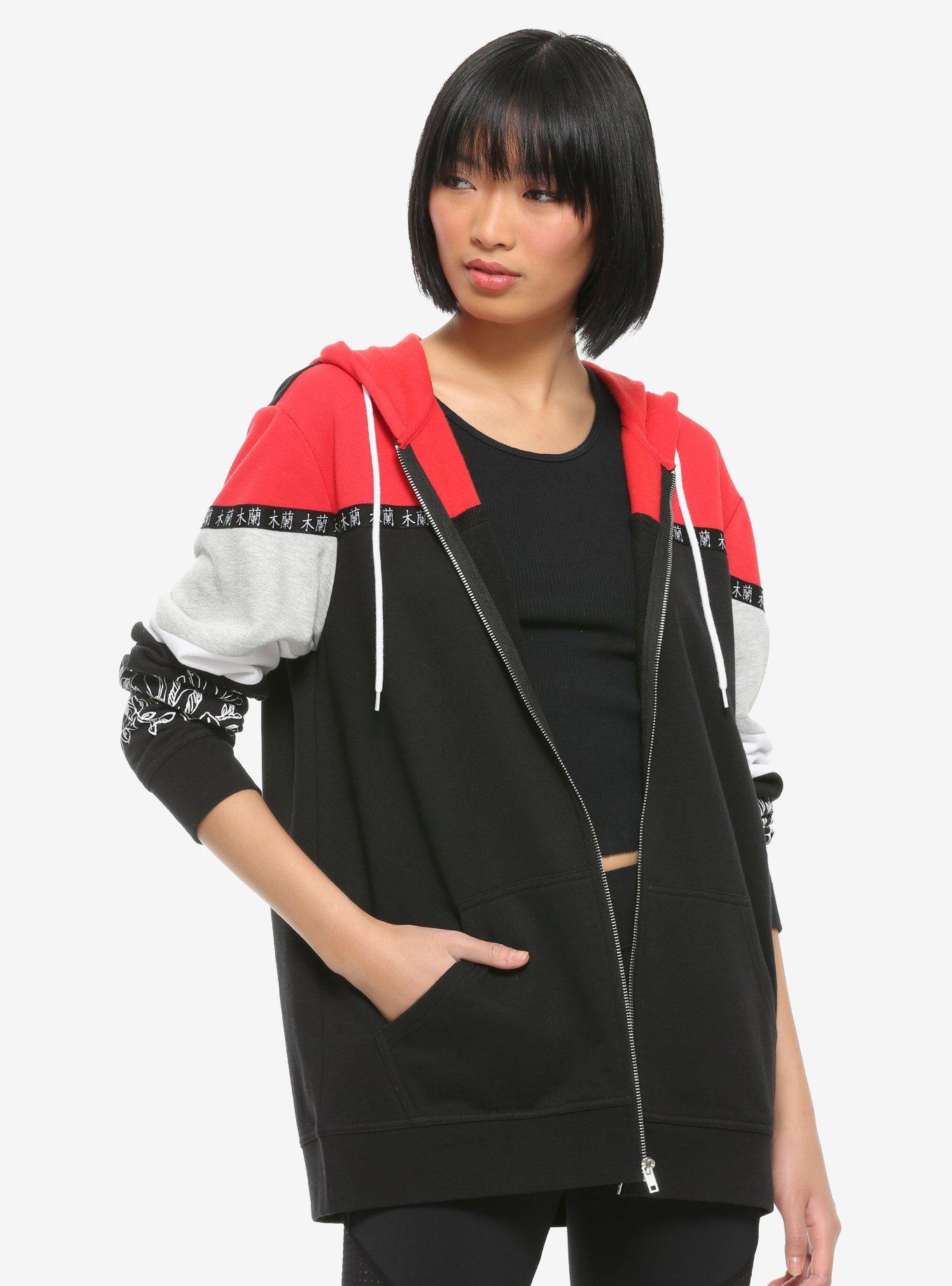 Our Universe Disney Mulan Magnolia Color-Block Hoodie, MULTI, hi-res