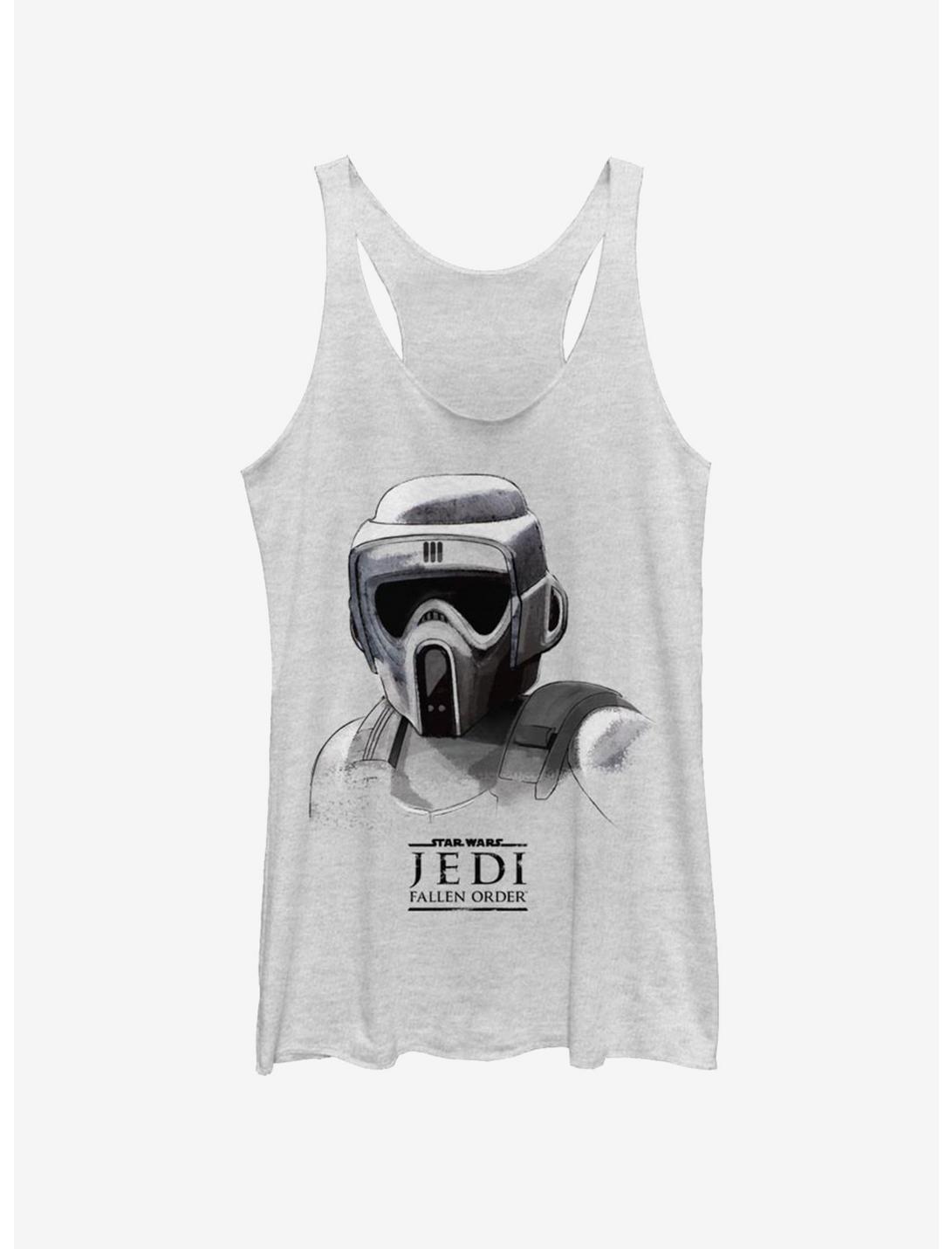 Star Wars Jedi: Fallen Order Scout Trooper Mask Girls Tank, WHITE HTR, hi-res