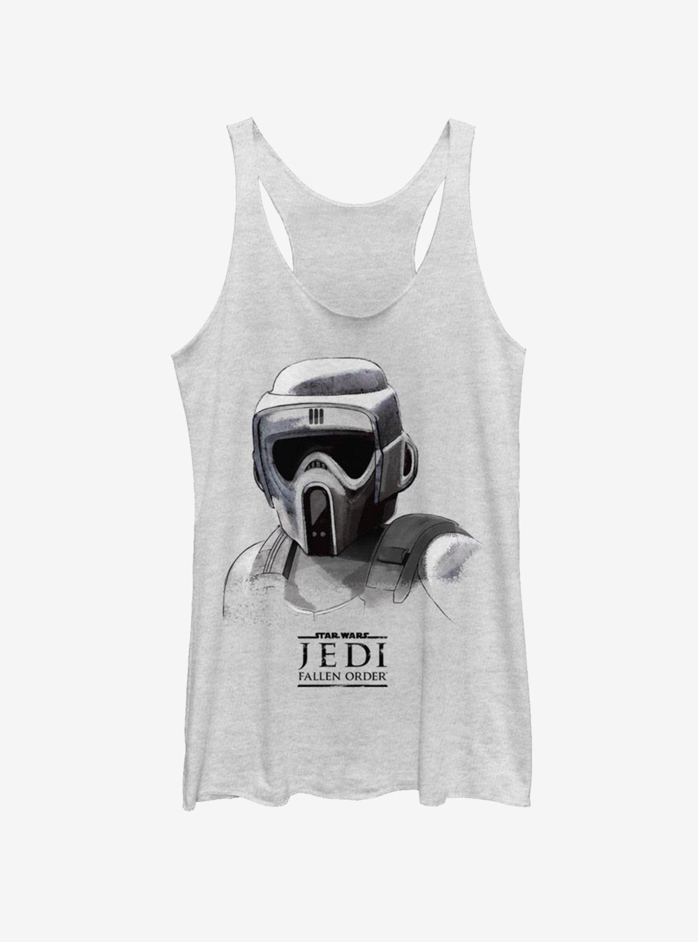 Star Wars Jedi: Fallen Order Scout Trooper Mask Girls Tank, WHITE HTR, hi-res
