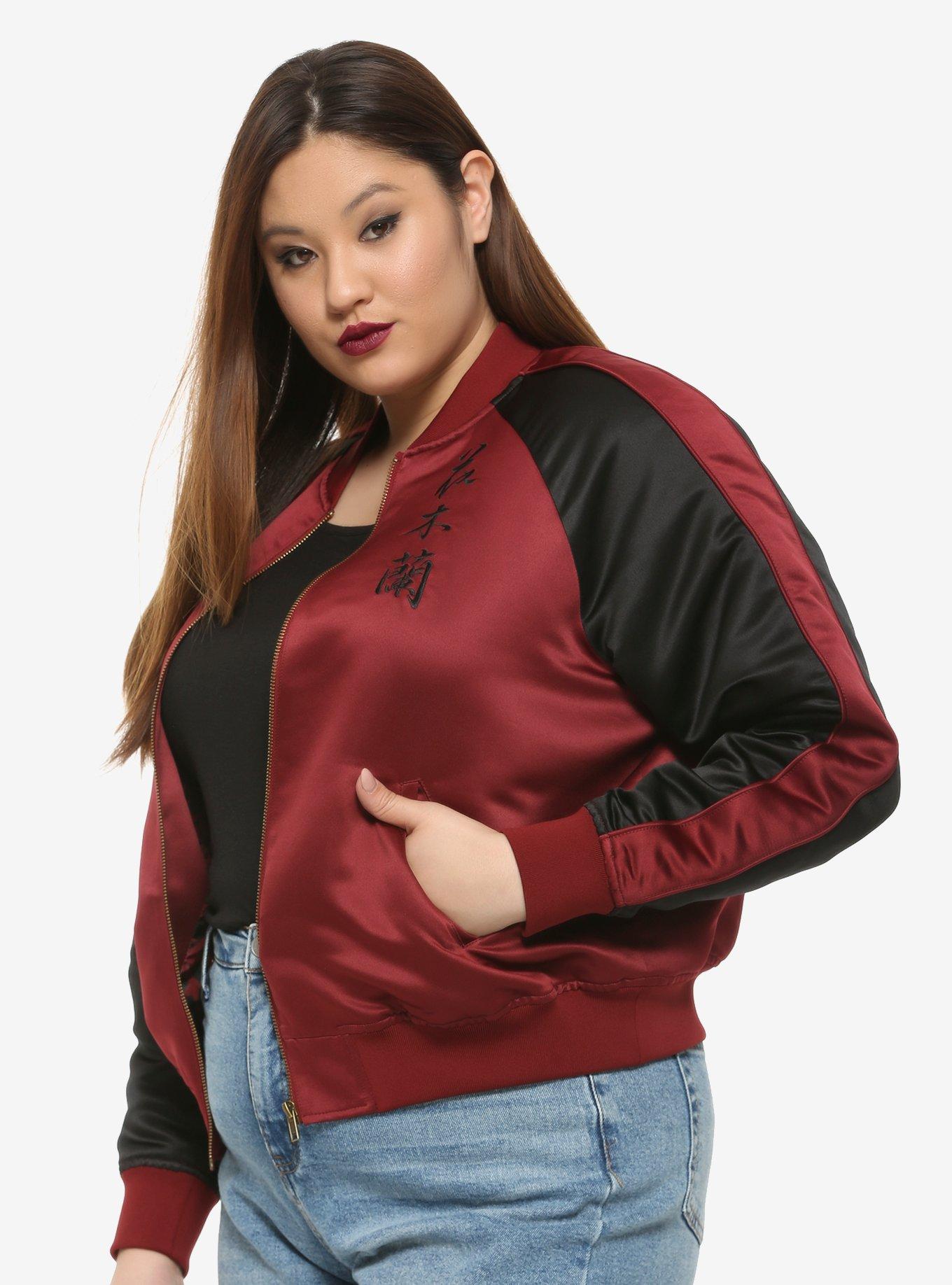 Her Universe Disney Mulan Phoenix Satin Bomber Jacket Plus Size, MULTI, hi-res