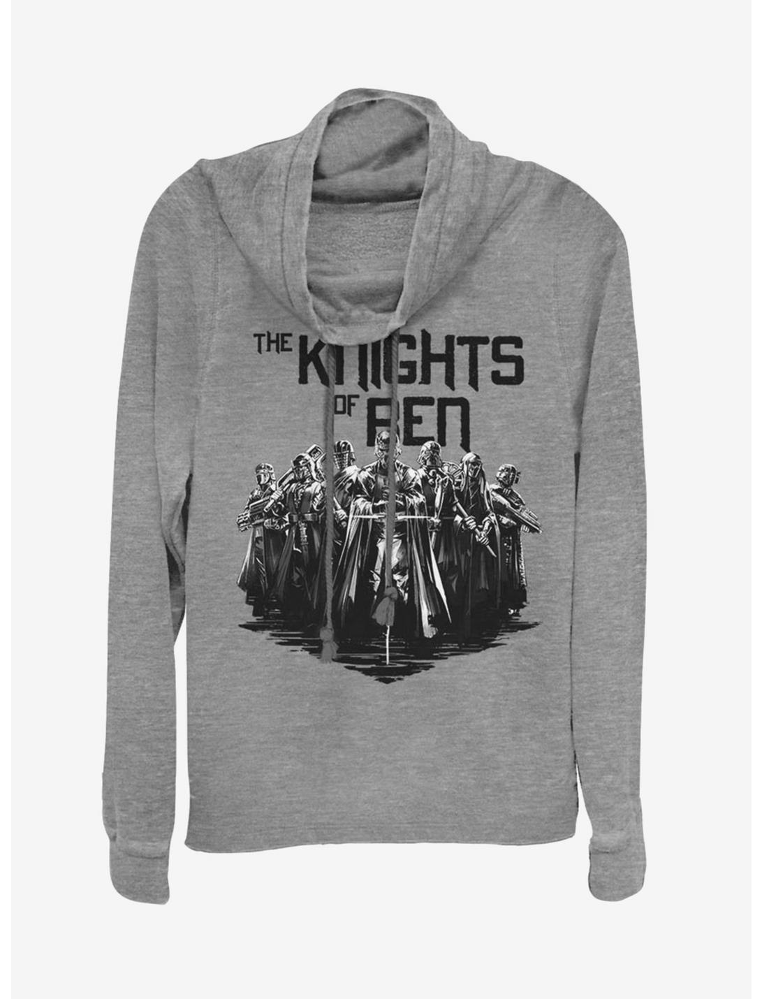 Star Wars: The Rise of Skywalker Inked Knights Cowl Neck Long-Sleeve Girls Top, GRAY HTR, hi-res