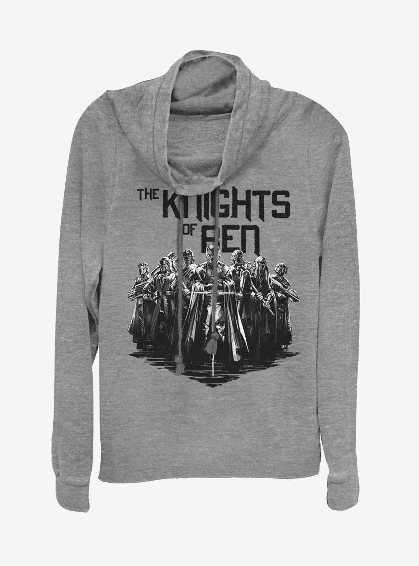 Star Wars: The Rise of Skywalker Inked Knights Cowl Neck Long-Sleeve Girls Top, GRAY HTR, hi-res