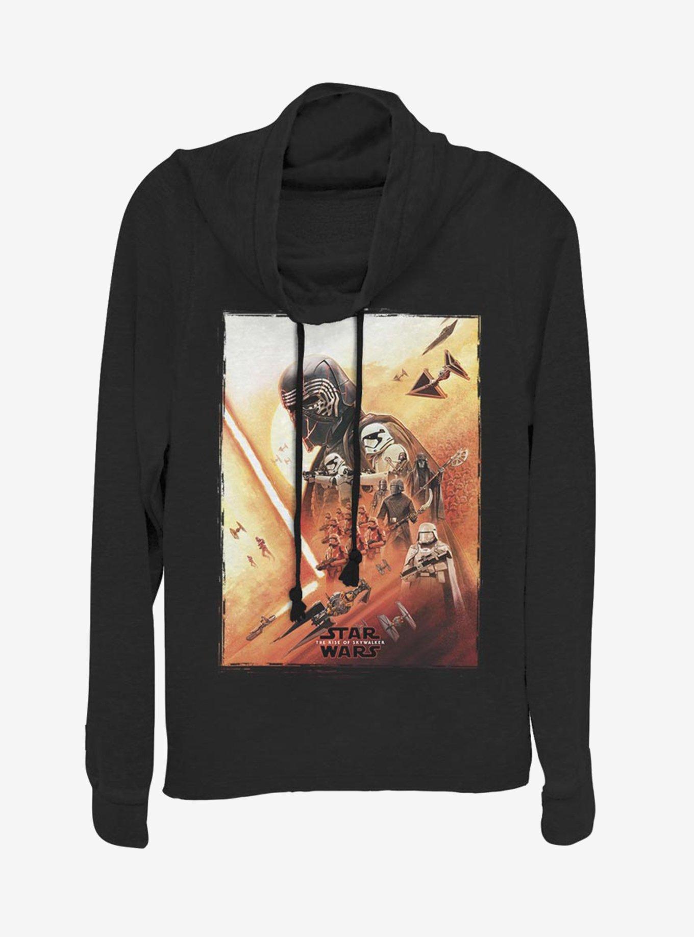 Star Wars: The Rise of Skywalker Kylo Poster Cowl Neck Long-Sleeve Girls Top, BLACK, hi-res