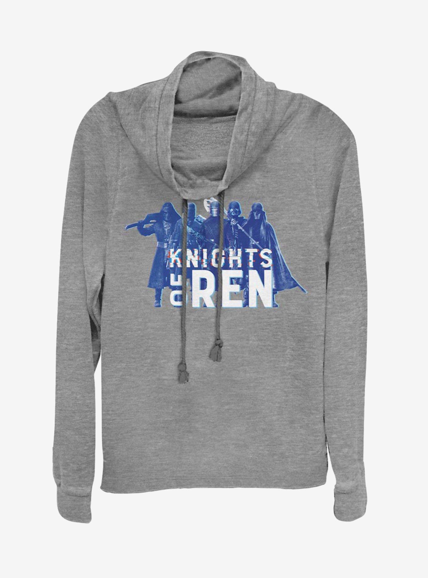 Star Wars: The Rise of Skywalker Ren Followers Cowl Neck Long-Sleeve Girls Top, GRAY HTR, hi-res