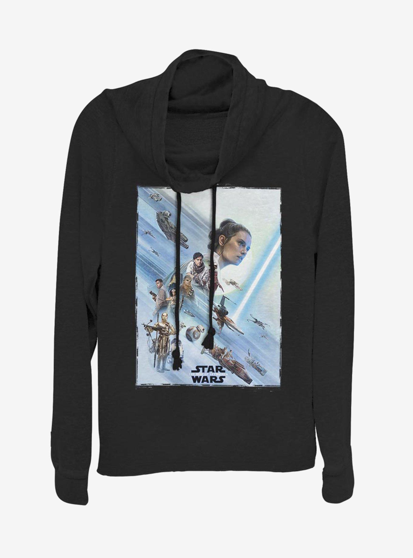 Star Wars: The Rise of Skywalker Rey Poster Cowl Neck Long-Sleeve Girls Top, , hi-res