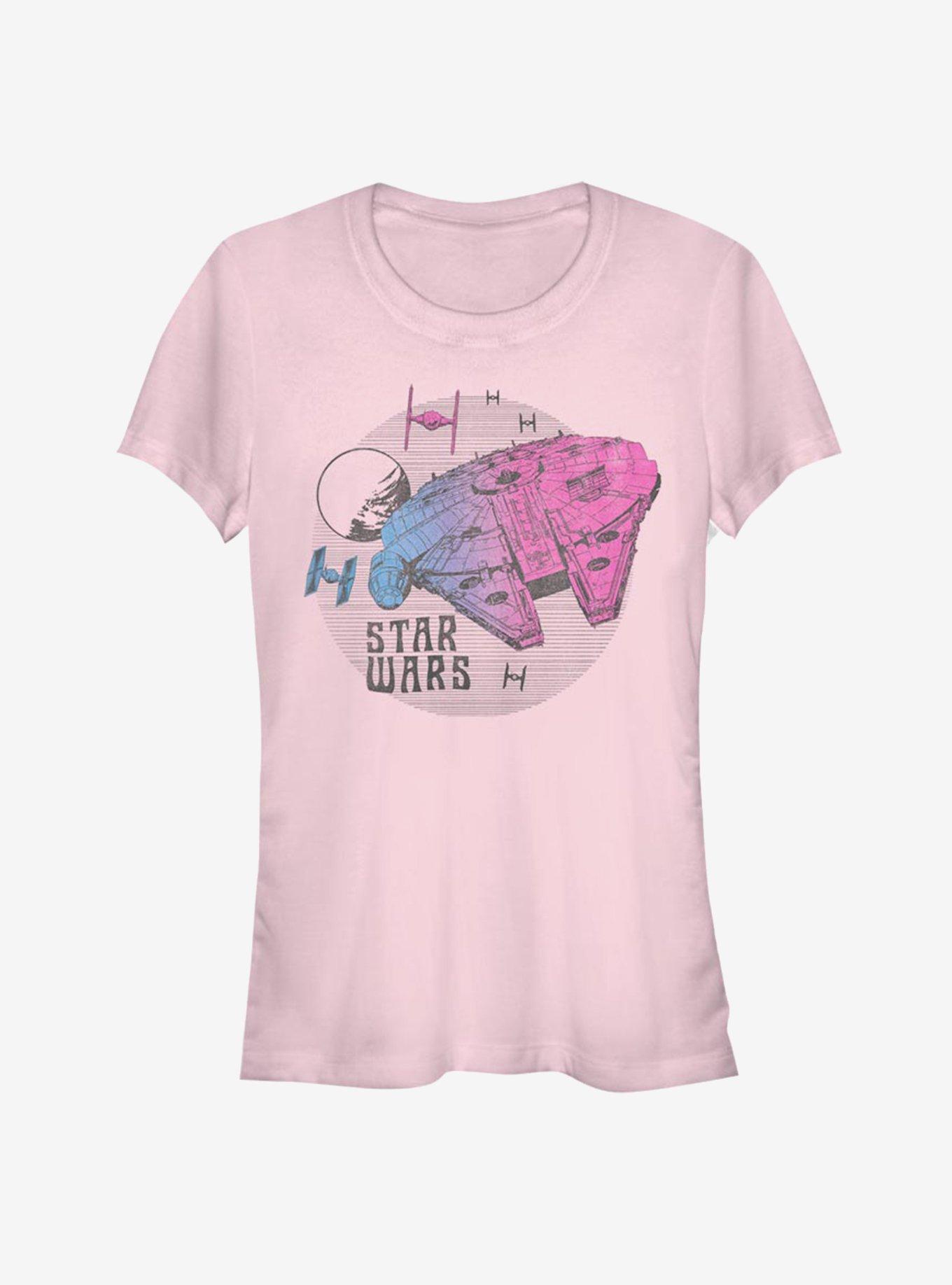 Star Wars: The Rise of Skywalker Neon Ship Girls T-Shirt, LIGHT PINK, hi-res