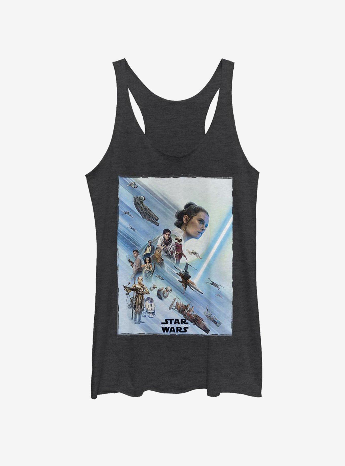 Star Wars: The Rise of Skywalker Rey Poster Girls Tank, BLK HTR, hi-res